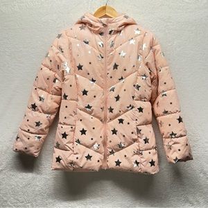 SWISS TECH - GIRLS Light Pastel Pink w/ Silver Stars Puffer Coat, Size XXL 18